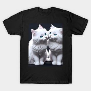 White Cats - Modern Digital Art T-Shirt